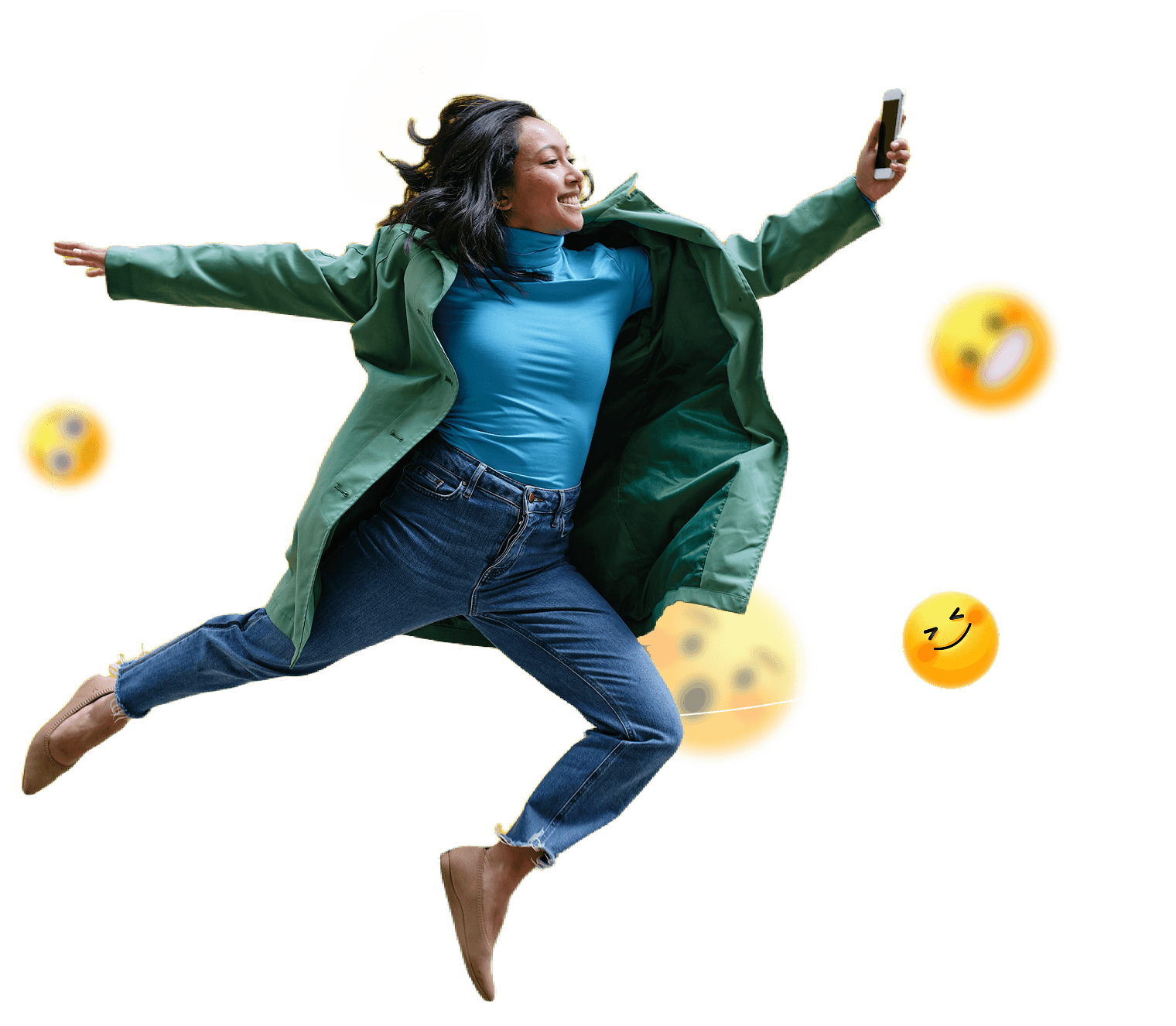 Hero illustration with emojis